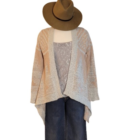 M.Fredric, easy fit cardigan, pastel colors. Sweaters - M. Fredric, size M, loose cardigan.  Light grey and mauve pink. NWOT.
